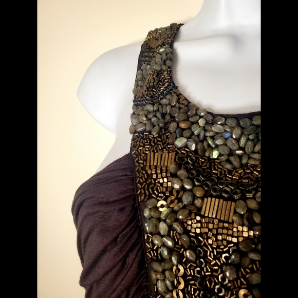 ALL SAINTS BEADED BLACK DRESS Size - 10 - Picture 5 of 7